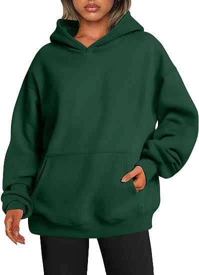 Damen nan Oversize Kapuzenpullover aus weicher Baumwollmischung mit Kängurutasche Echo Archiv