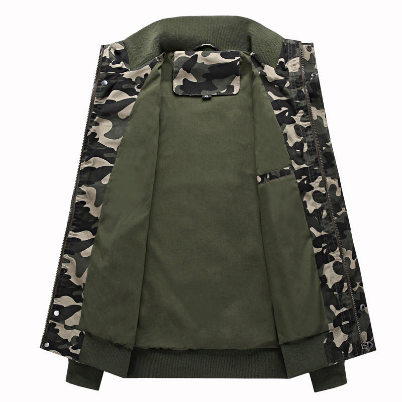 Herren Camouflage-Fieldblouson im Urban-Militärstil mit Rippbündchen und Mehrfach-Taschen Echoarchiv
