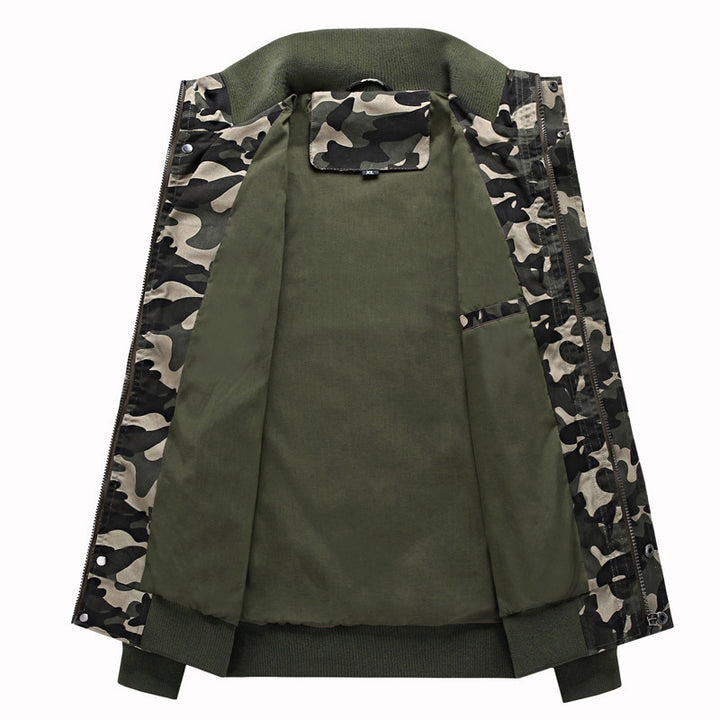 Herren Camouflage-Fieldblouson im Urban-Militärstil mit Rippbündchen und Mehrfach-Taschen Echoarchiv