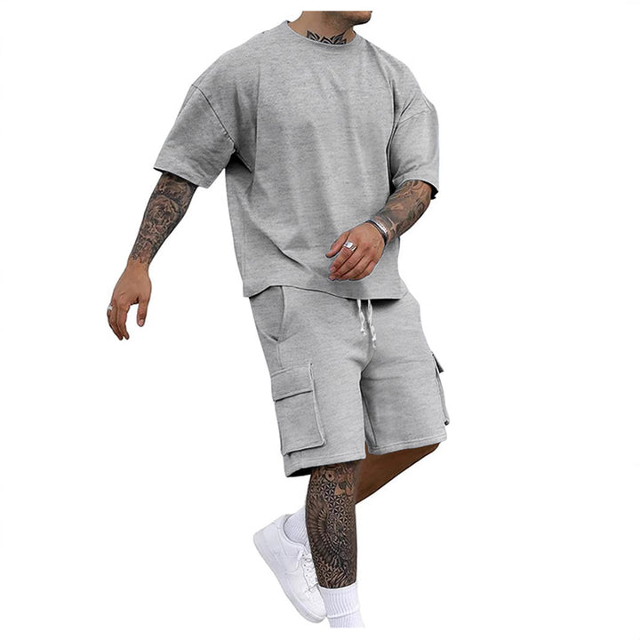 Herren lässiges Sweatshirt- und Shorts-Set Echoarchiv