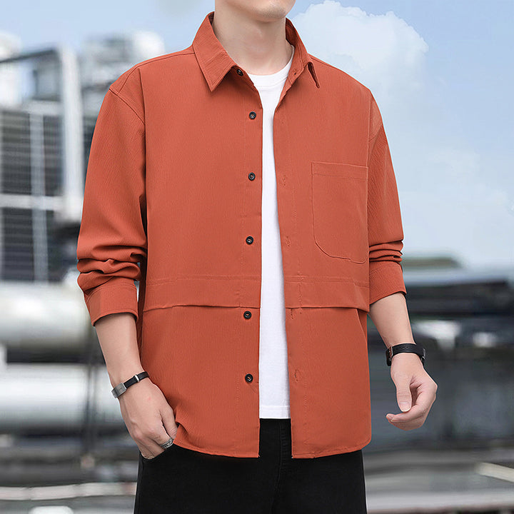 Herren lässige Utility-Hemdjacke mit strukturiertem Design Echoarchiv