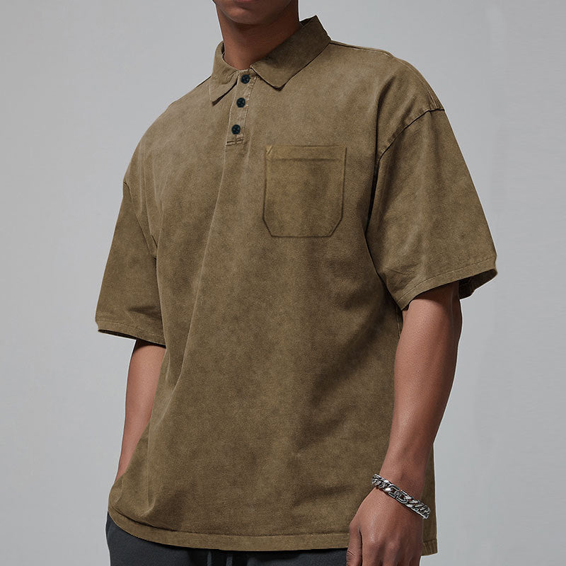 Herren lässiges Poloshirt mit Brusttasche und modischem Design Echoarchiv
