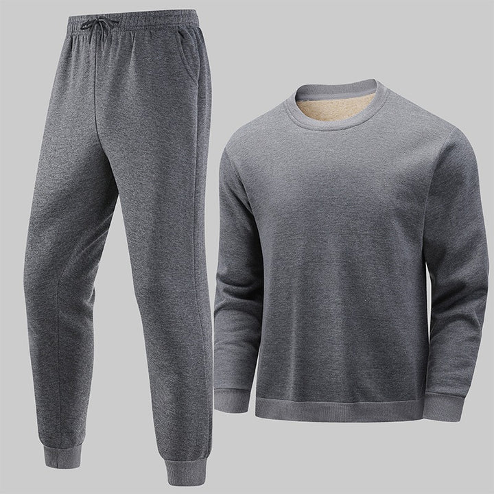 Herren Thermo‑Fleece Lounge‑Set mit Rundhals-Pullover & tapered Jogginghose Echo Archiv