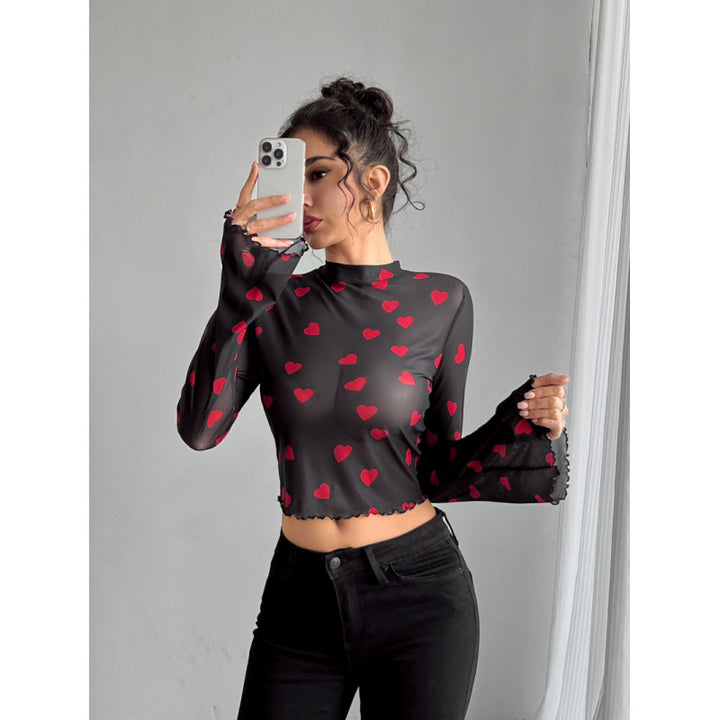 Damen modisches Langarm-Top mit weit geschnittenen Ärmeln und edlem Paisley-Muster Echo Archiv