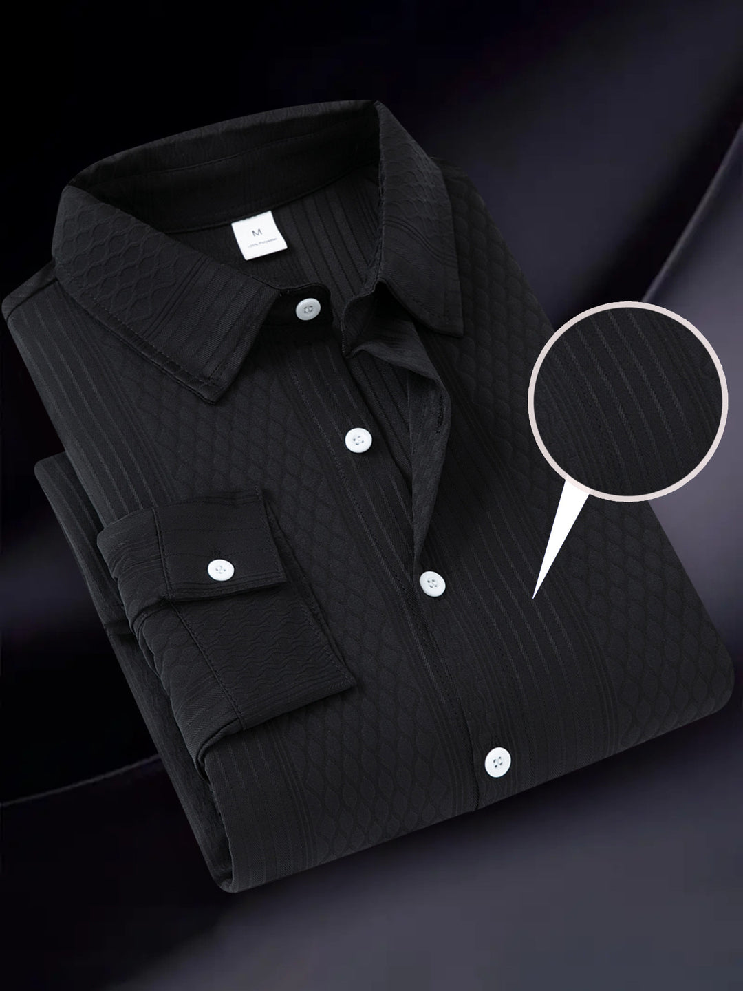 Herren modernes Langarmhemd mit strukturiertem Design Echoarchiv
