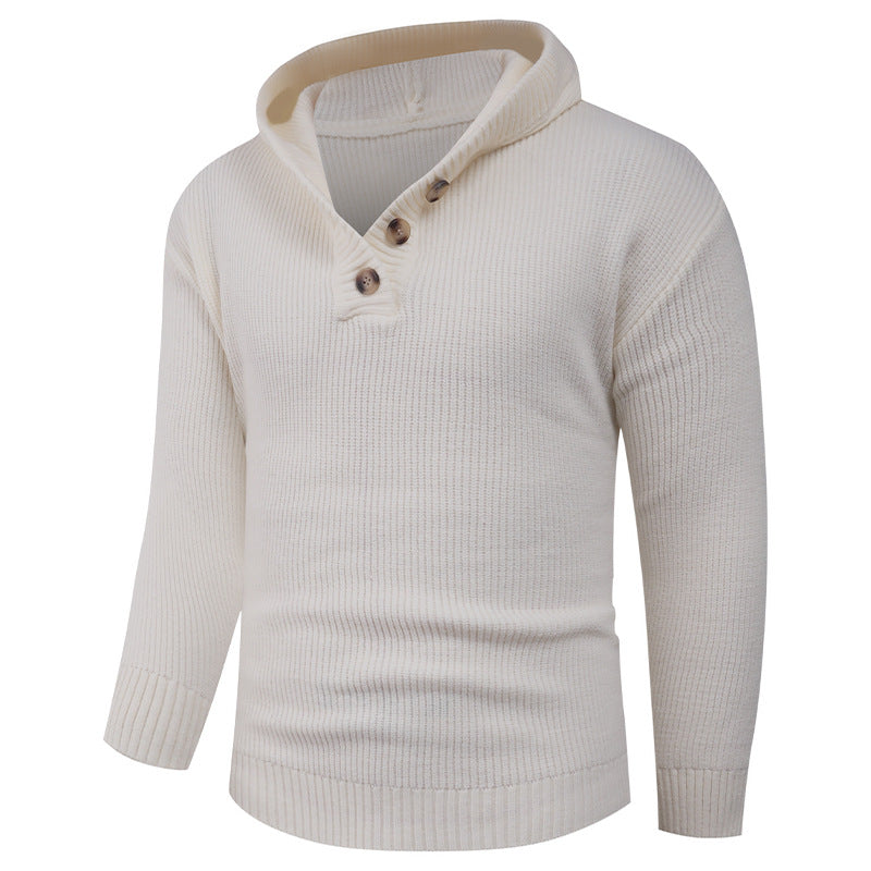 Herren Pullover mit Schalkragen und Holzknöpfen Echoarchiv