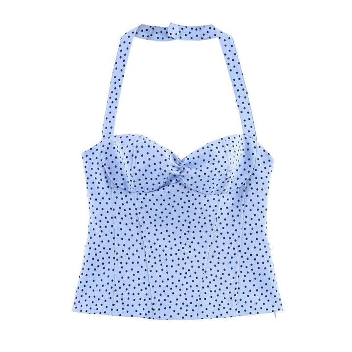Damen Corsage-Top mit verstellbaren Trägern und verspieltem Punkten-Design Echo Archiv