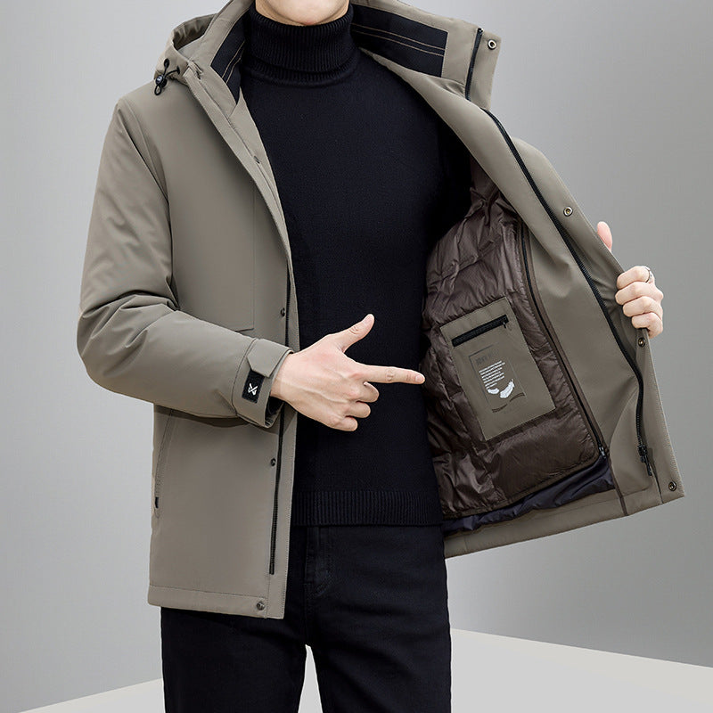Herren isolierte Winterjacke mit verstellbarem Kapuzenkragen und praktischen Taschen Echoarchiv