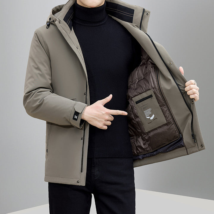 Herren isolierte Winterjacke mit verstellbarem Kapuzenkragen und praktischen Taschen Echoarchiv