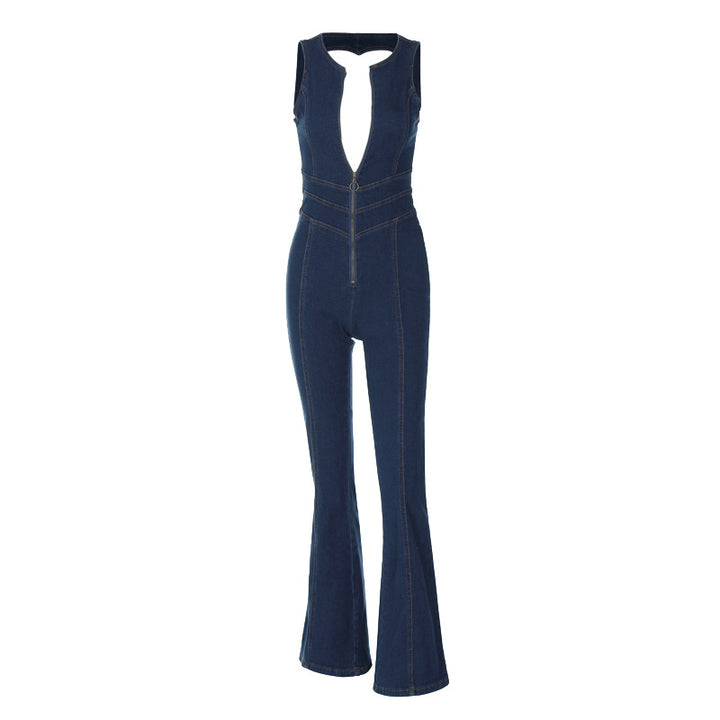 Damen Overall mit raffiniertem Ausschnitt und Schlaghose Echo Archiv