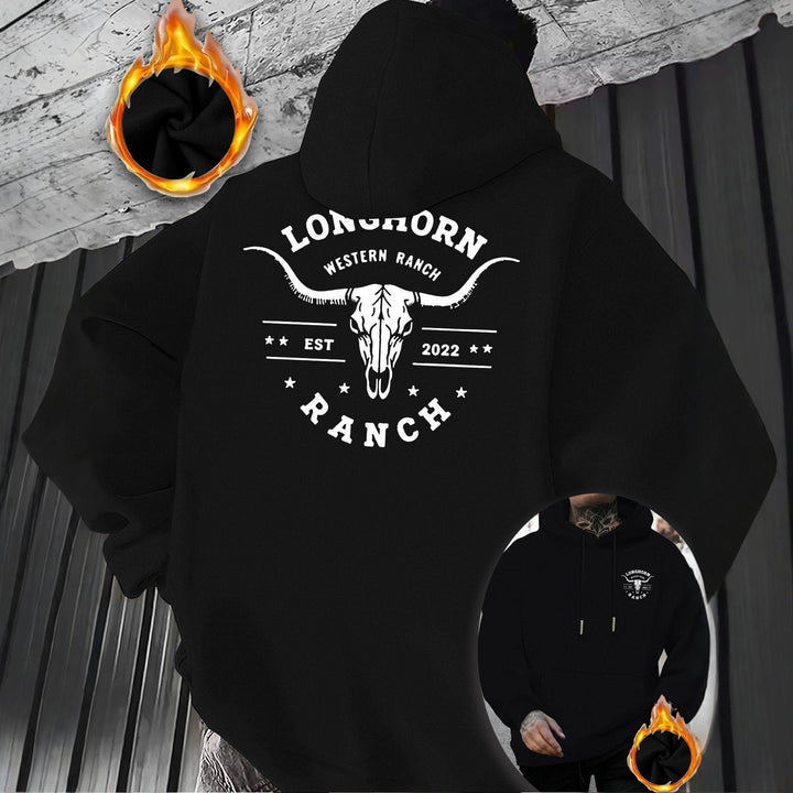 Herren Komfortabler Kapuzenpullover mit markantem Druck Echoarchiv