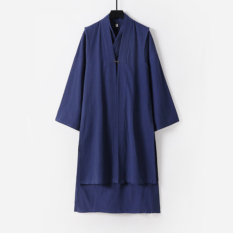 Unisex Langer Oversize-Kimono‑Mantel mit dezentem Knebelverschluss und weiter Silhouette Echoarchiv