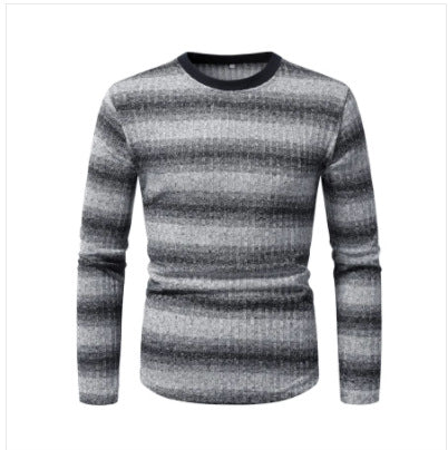 Herren Langarmshirt aus strukturiertem Material mit modischem Streifenmuster Echoarchiv