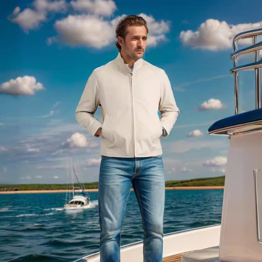 Herren leichte Freizeitjacke im modernen Design mit Stehkragen Echoarchiv