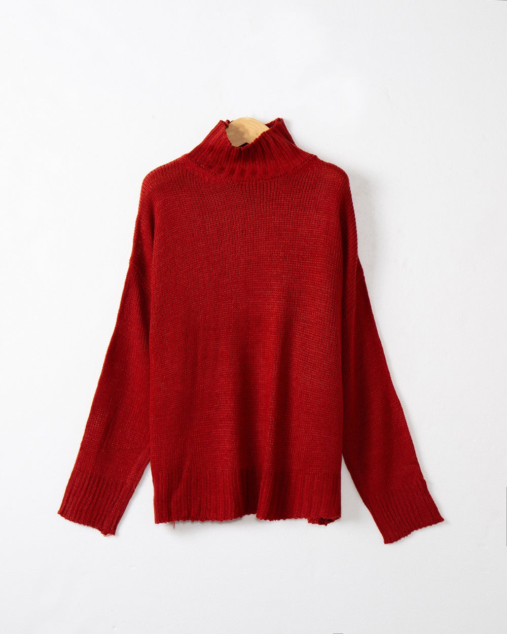 Damen Rollkragen-Pullover aus Grobstrick mit Oversize-Schnitt Echo Archiv