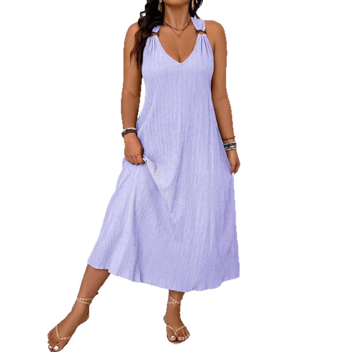 Damen Maxikleid mit schickem V-Ausschnitt und lässigen Trägern Echo Archiv