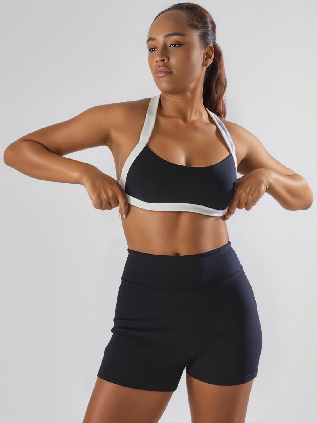 Damen Sport-Bikini-Oberteil mit hoch geschnittenen Shorts Echo Archiv