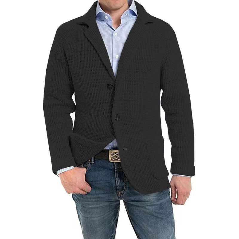 Herren Strukturstrick Sakko-Blazer mit aufgesetzten Taschen Echo Archiv