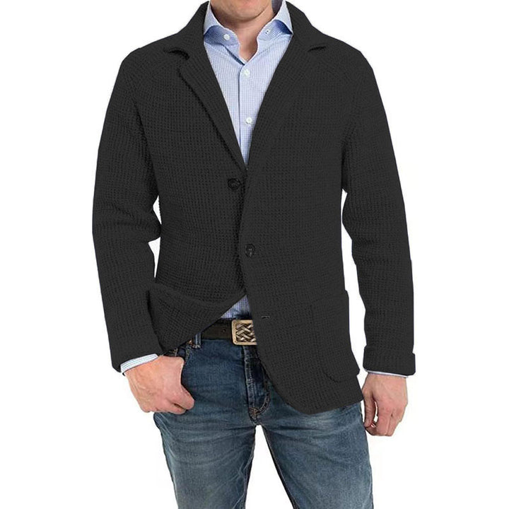 Herren Strukturstrick Sakko-Blazer mit aufgesetzten Taschen Echo Archiv