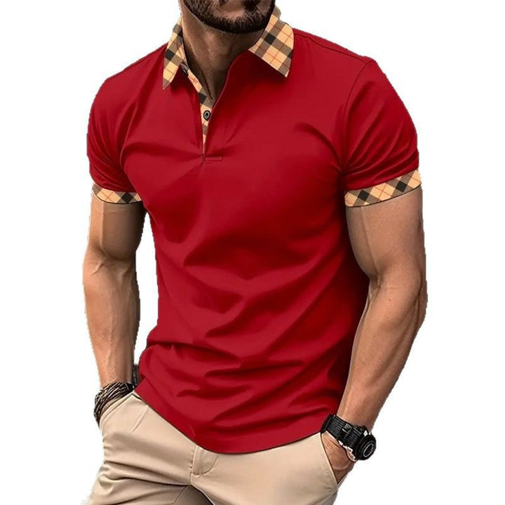 Herren Poloshirt mit kontrastierendem Kragen und modischen Muster Echoarchiv