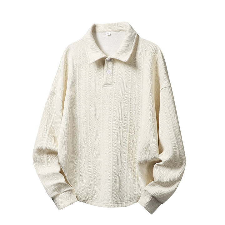 Unisex Oversize Strick-Poloshirt mit Henley-Knopfleiste und Strukturstrick Echo Archiv
