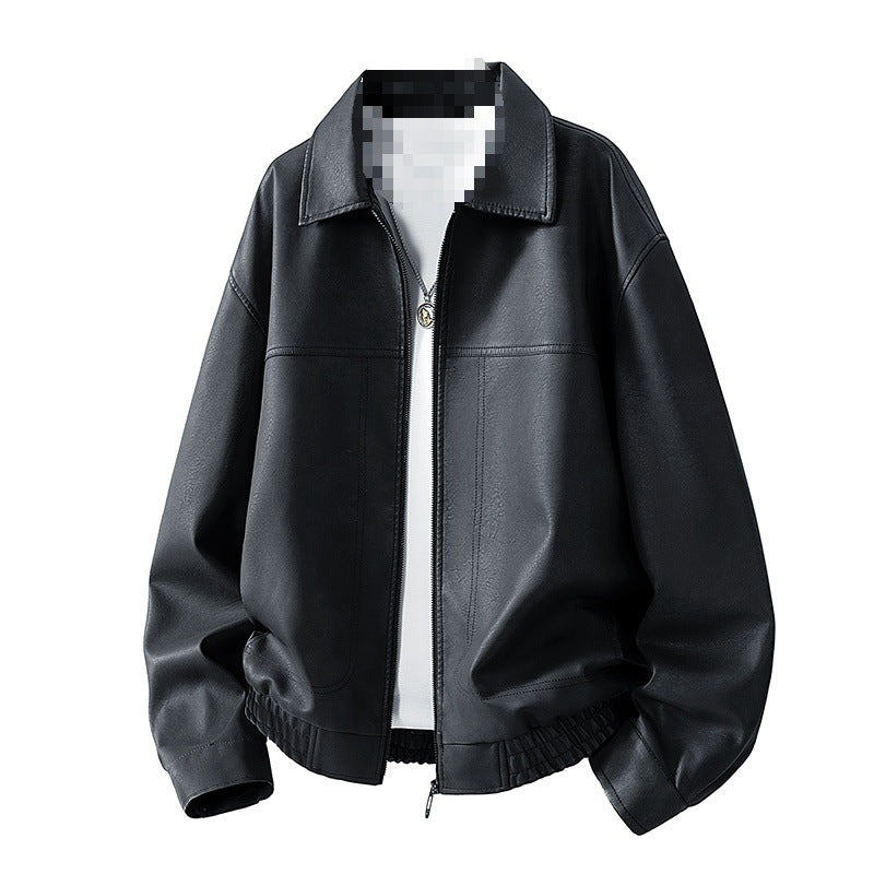 Herren Oversize Velours‑Optik Übergangsblouson mit Hemdkragen, Reißverschluss & elastischem Saum Echoarchiv