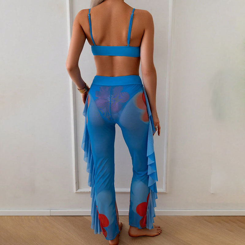 Damen Bikiniset mit Rüschen-Design und durchscheinenden Details Echo Archiv