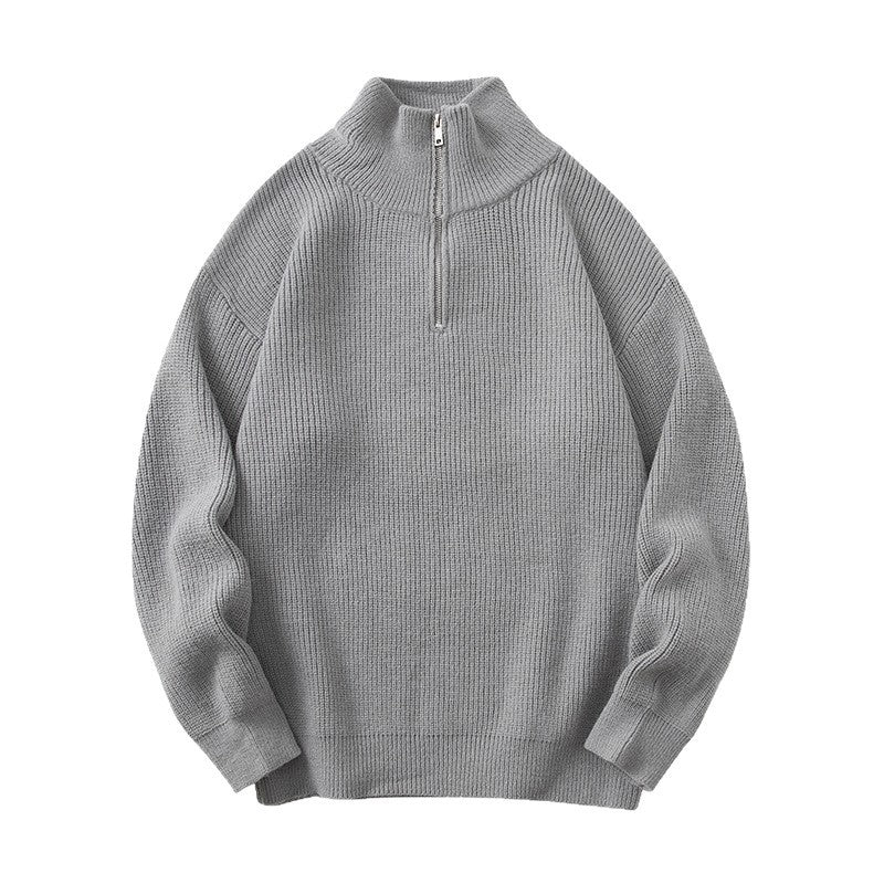 Damen Hochwertiger Strickpullover mit Stehkragen und Reißverschluss Echo Archiv