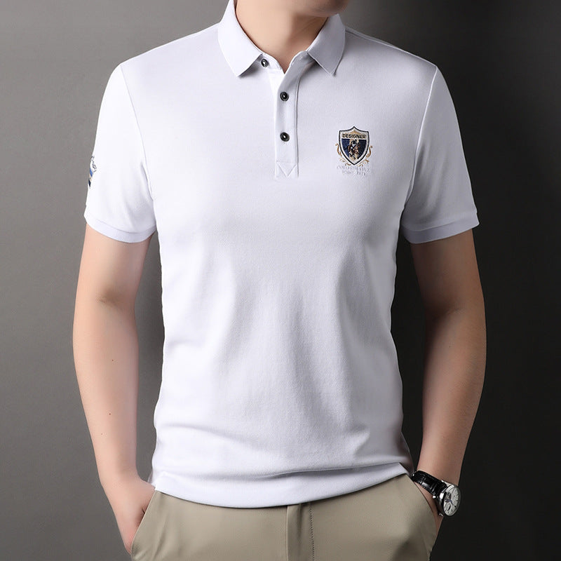 Herren Polohemd mit hochwertiger Piqué-Oberfläche und eleganter Stickerei Echoarchiv