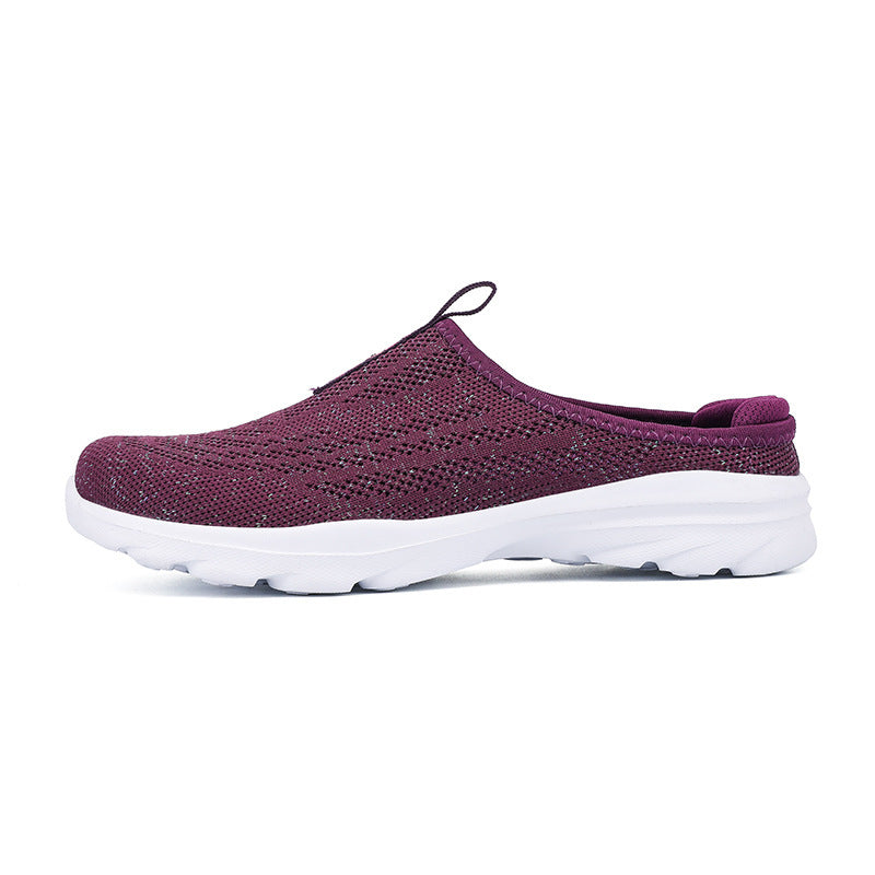 Damen nan gestrickter Mule-Sneaker mit offenem Fersenkragen, elastischem Einstieg und gepolsterter Laufsohle Echo Archiv
