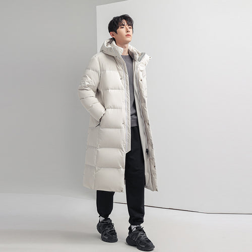 Herren Lange Steppjacke mit Kapuze Echoarchiv 1787978142