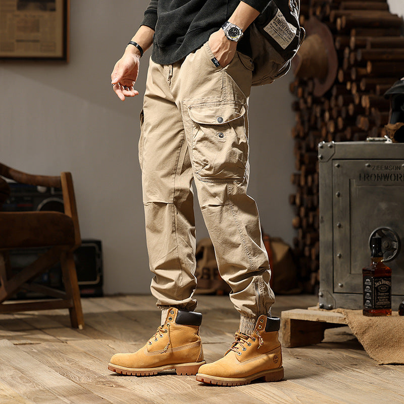 Herren vielseitige Cargo-Hose mit gepolsterten Taschen und elastischem Bund Echoarchiv