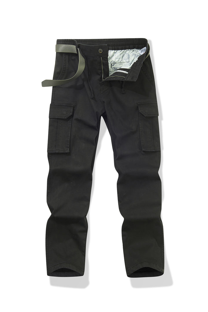 Herren Slim-Fit Utility-Cargohose mit elastischem Bund, Kordelzug und integrierter Webgürtel Echo Archiv