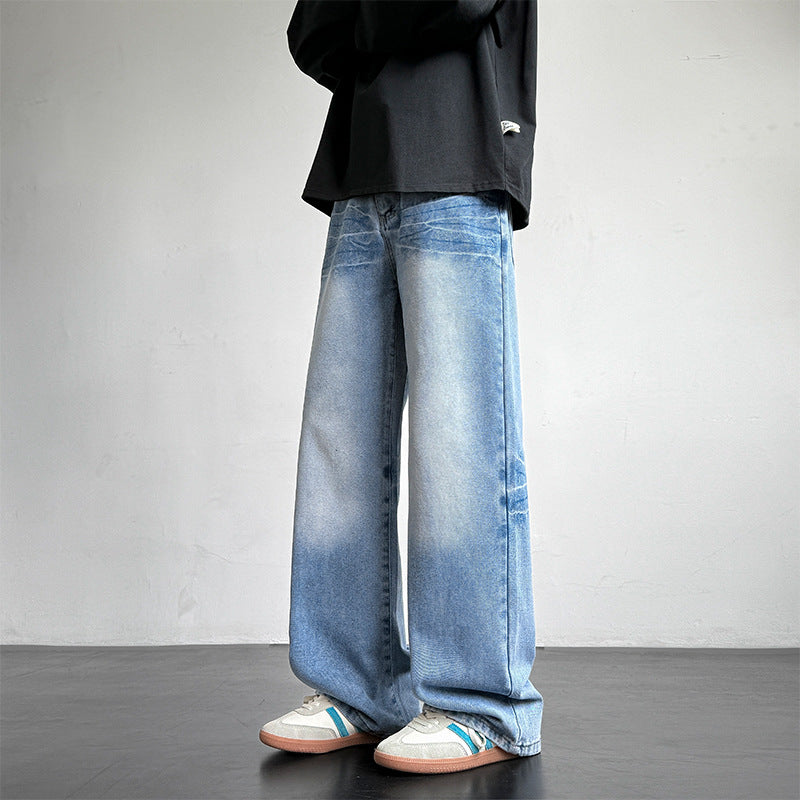Herren weite Denim-Jeans mit einzigartiger Waschung Echoarchiv
