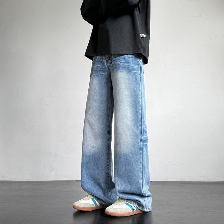 Herren weite Denim-Jeans mit einzigartiger Waschung Echoarchiv