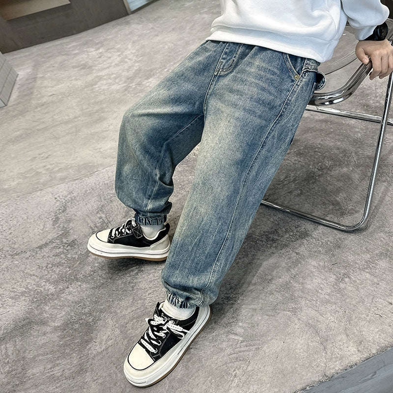 Unisex lässige Denim-Hose mit elastischem Bund Echo Archiv