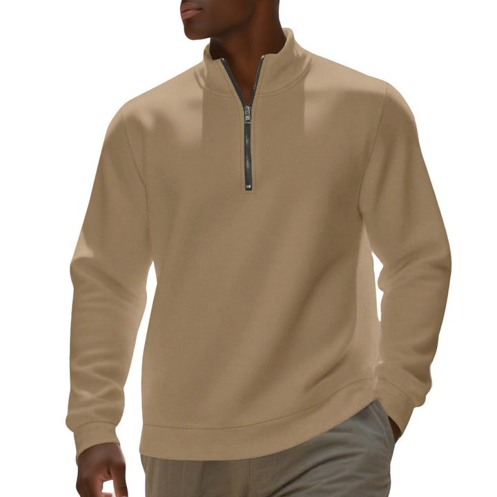 Herren nan Halbzip-Sweatshirt aus Baumwollmix mit Stehkragen, weichem Innenfutter und Rippbündchen Echo Archiv