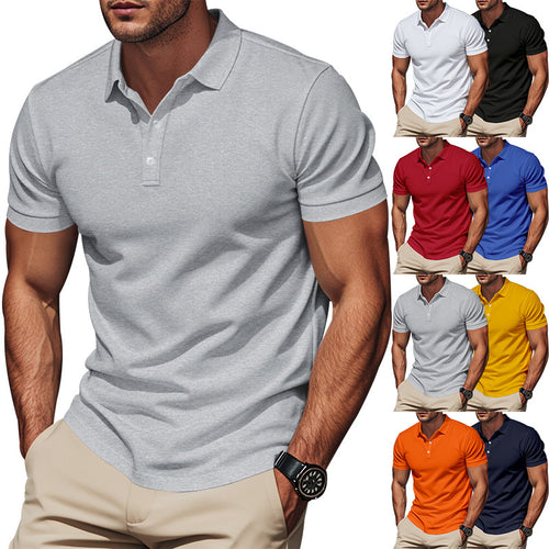 Herren nan Polokragen-Shirt mit schlanker Passform, atmungsaktiver Meshstruktur und flacher Zwei-Knopfleiste Echo Archiv