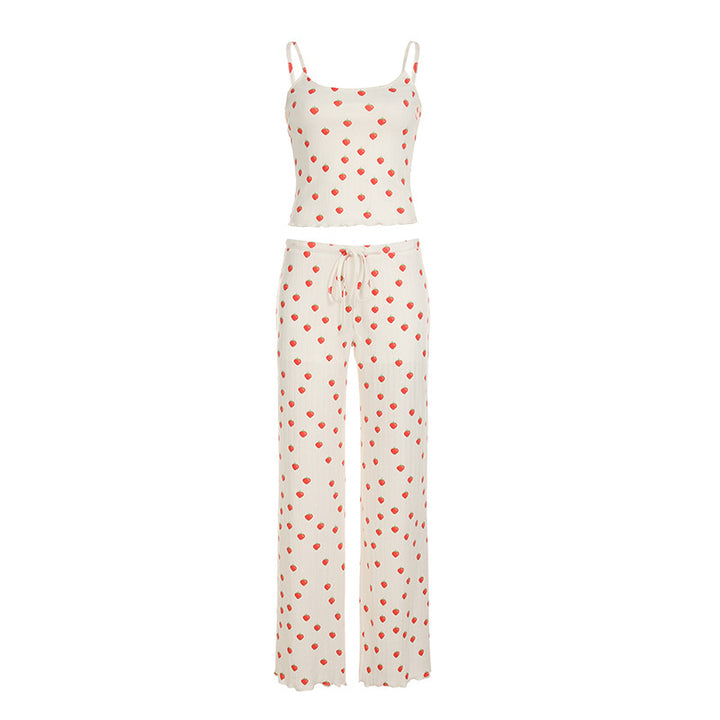 Damen Pyjama-Set mit Herzen und verstellbarem Bund Echo Archiv