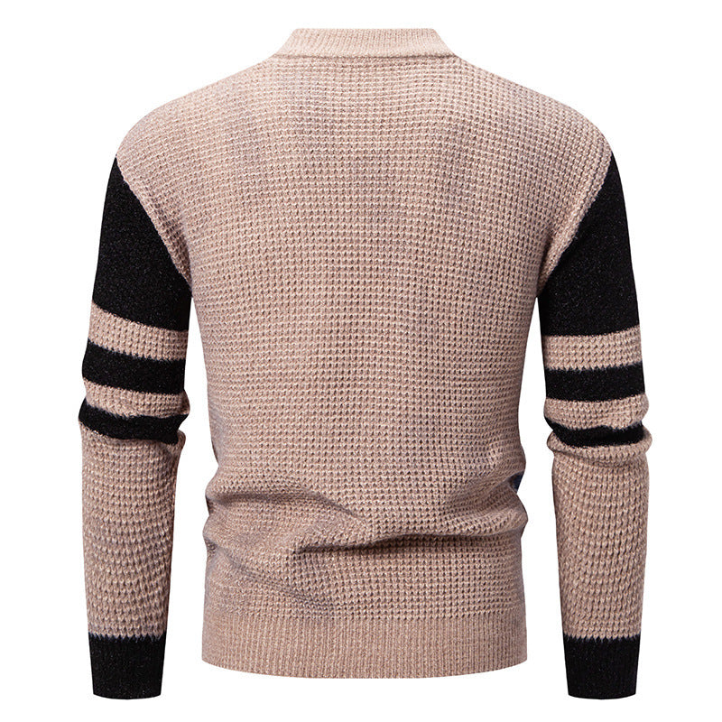 Herren modischer Pullover mit strukturiertem Farbblockdesign Echoarchiv