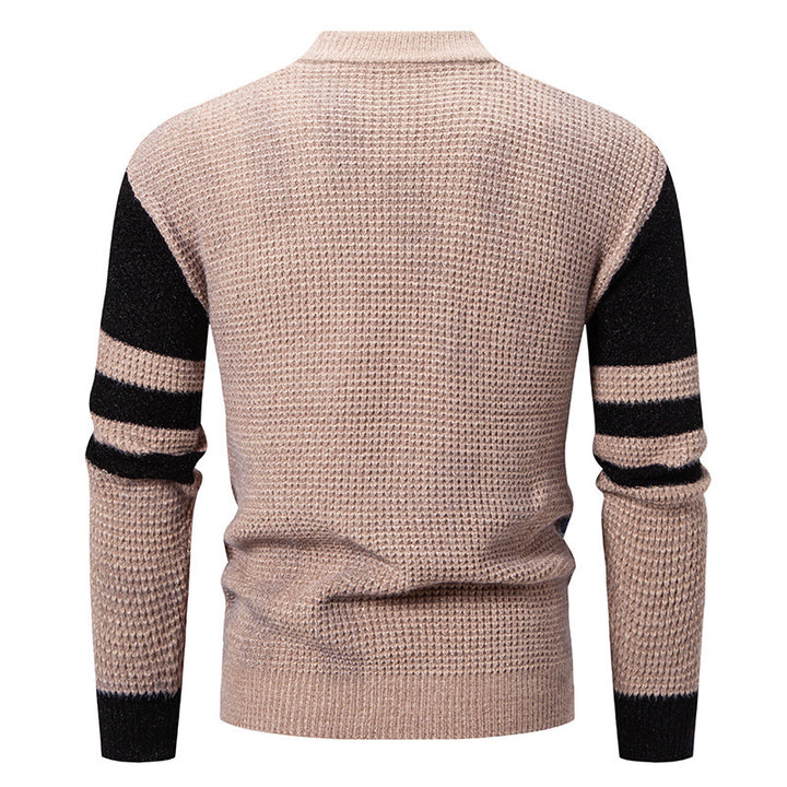 Herren modischer Pullover mit strukturiertem Farbblockdesign Echoarchiv