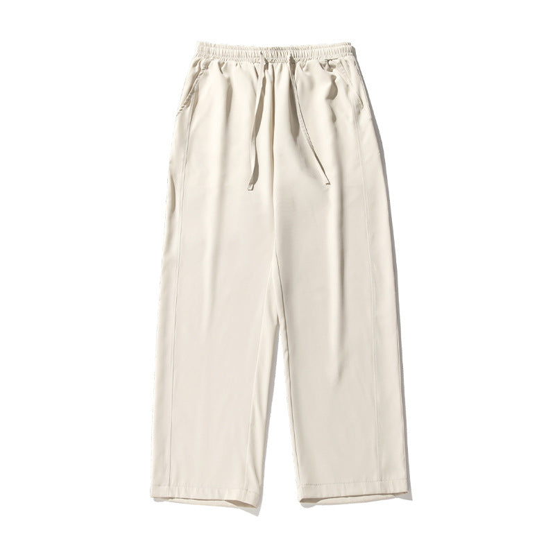 Unisex Locker geschnittene Palazzo‑Freizeithose aus leichtem Twill mit elastischem Bund und Kordelzug Echo Archiv