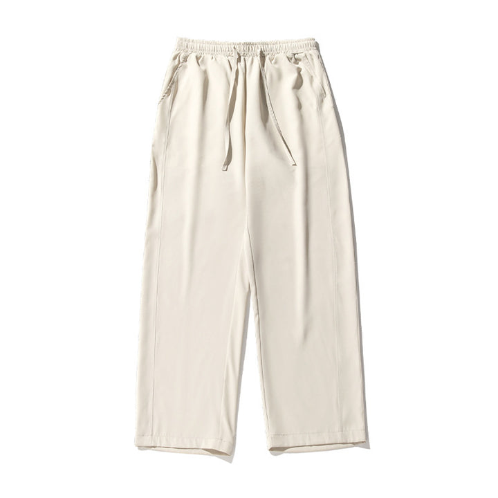 Unisex Locker geschnittene Palazzo‑Freizeithose aus leichtem Twill mit elastischem Bund und Kordelzug Echo Archiv