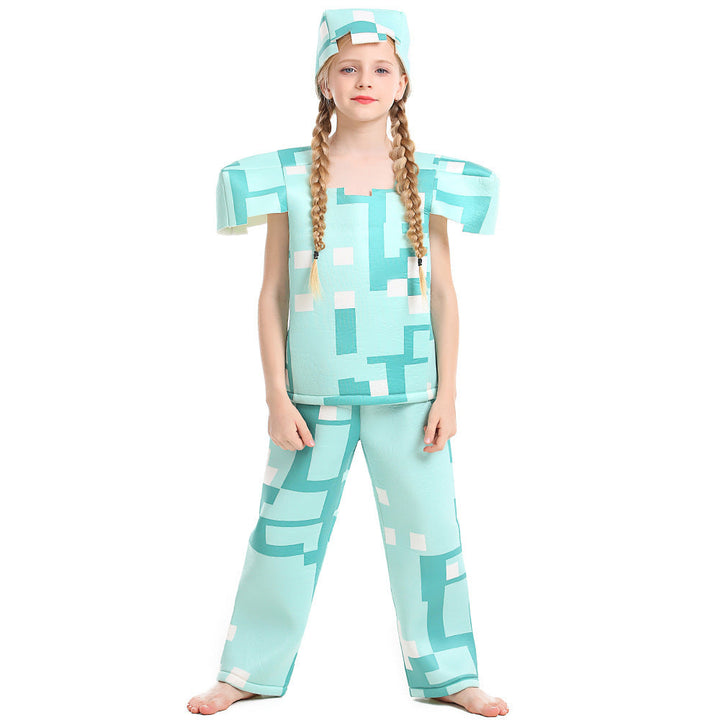 Mädchen Minecraft Kostüm mit geometrischem Muster und lässiger Passform Echo Archiv