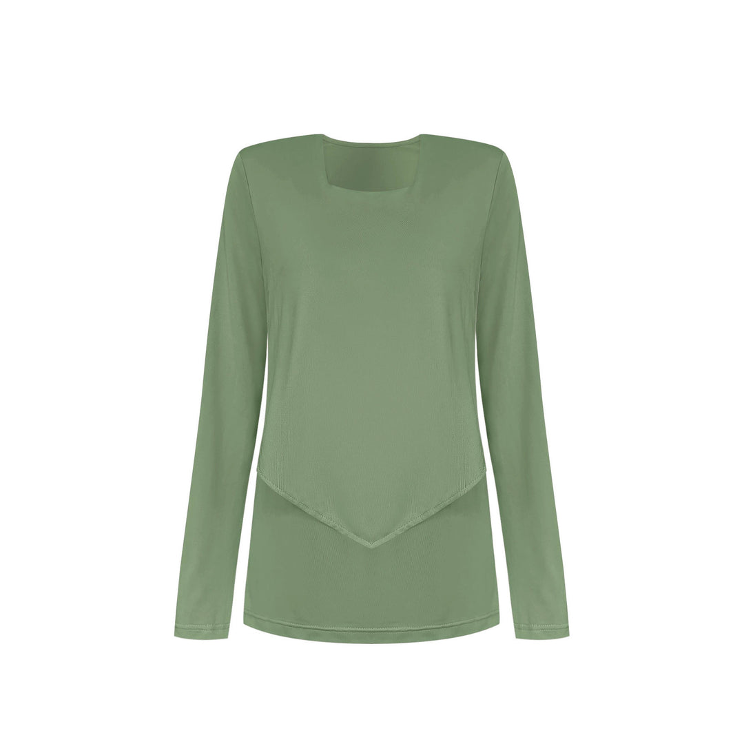 Damen Zweiteiliges Lounge-Set mit überlappendem Longsleeve und weiten Palazzo‑Hosen Echoarchiv