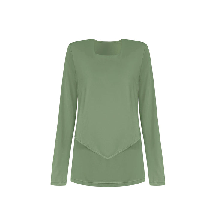 Damen Zweiteiliges Lounge-Set mit überlappendem Longsleeve und weiten Palazzo‑Hosen Echoarchiv