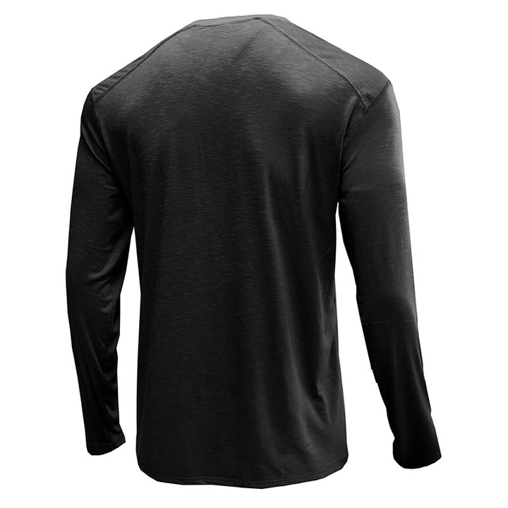 Herren Langarm-Henley-Shirt mit komfortablem Schnitt und praktischer Knopfleiste Echoarchiv