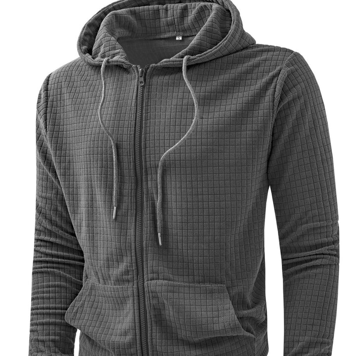 Herren lockere Kapuzenjacke mit strukturiertem Design Echoarchiv