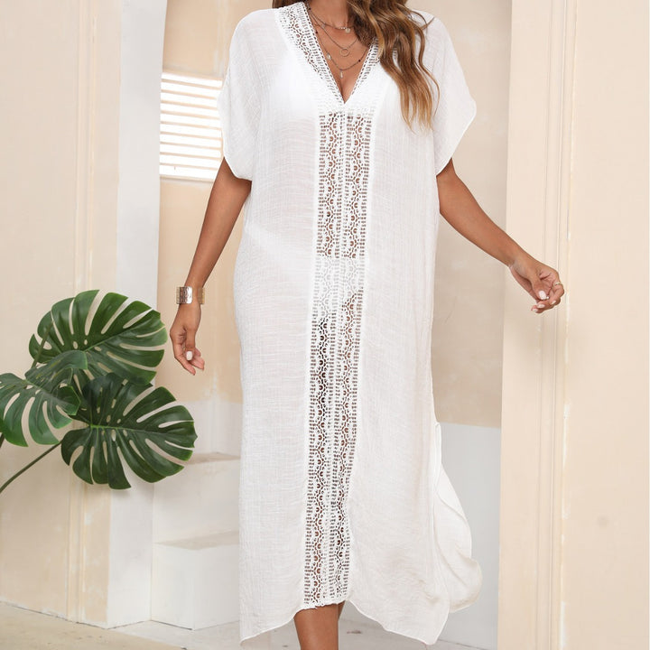 Damen eleganter Strandüberwurf mit Häkelakzenten Echo Archiv