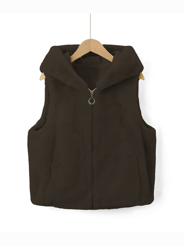 Damen Fleece-Weste mit Kapuze Echo Archiv